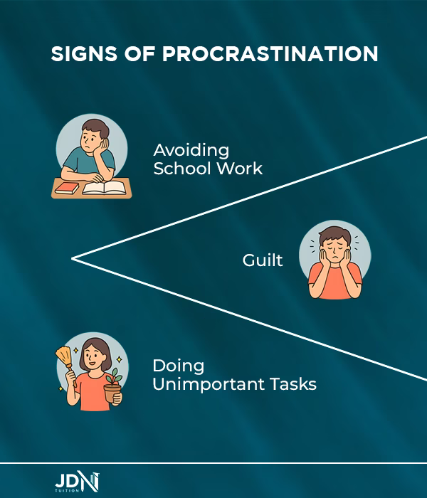 Common signs of procrastination that prevent students from learning how to stop procrastinating